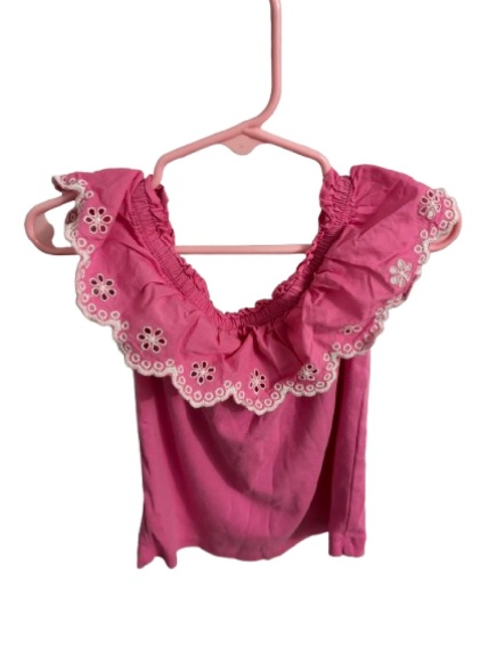 Gymboree Pink Ruffle Eyelet Off-Shoulder Camisole